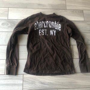abercrombie boys xl brown long sleeve shirt